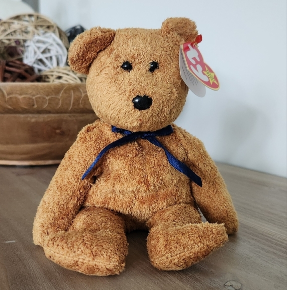 ๐งธ Ty Beanie Baby โFuzzโ the Brown Bear โ 1999 Retired, Excellent Condition - Picture 7 of 15